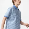 Unisex Kuru Pike Çizgili Polo Yaka Tişört | Dar Çizgili