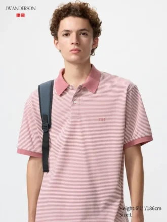 Unisex Kuru Pike Çizgili Polo Yaka Tişört | Dar Çizgili
