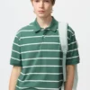 Unisex Kuru Pike Çizgili Polo Yaka Tişört | Geniş Çizgili