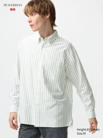 Unisex Oxford Oversized Gömlek | Çizgili