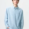 Unisex Oxford Oversized Gömlek | Çizgili