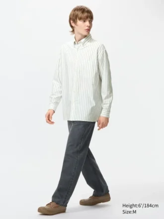 Unisex Oxford Oversized Gömlek | Çizgili