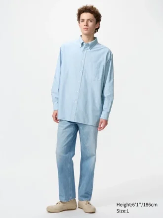Unisex Oxford Oversized Gömlek | Çizgili