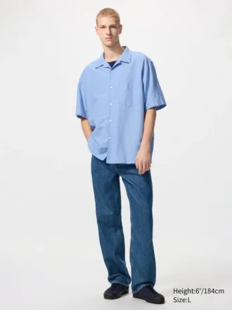 Unisex Pamuklu Keten Gömlek | Kısa Kollar