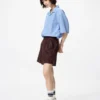 Unisex Pamuklu Keten Gömlek | Kısa Kollar