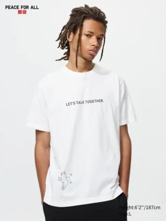 Unisex Peace for All Grafik Tişört | Hideki Kuriyama