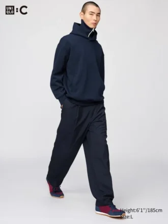 Unisex Pileli Geniş Konik Pantolonlar