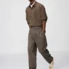 Unisex Pileli Geniş Konik Pantolonlar