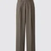 Unisex Pileli Geniş Konik Pantolonlar