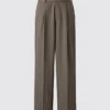 Unisex Pileli Geniş Konik Pantolonlar