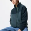 Unisex Polar Tam Fermuarlı Ceket | Renk Blok