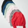 Unisex Pürüzsüz Pamuklu Kazak