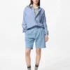 Unisex Streç Rahat Şortlar | Denim | 8″