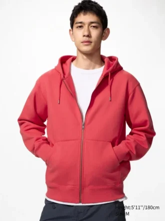 Unisex Tam Fermuarlı Kapüşonlu Sweatshirt