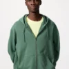 Unisex Tam Fermuarlı Kapüşonlu Sweatshirt