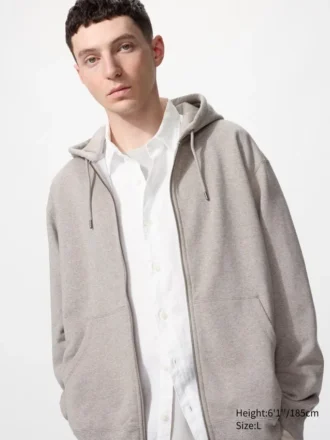 Unisex Tam Fermuarlı Kapüşonlu Sweatshirt