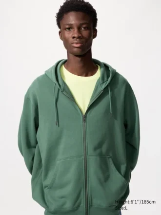 Unisex Tam Fermuarlı Kapüşonlu Sweatshirt
