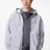 Unisex Tam Fermuarlı Kapüşonlu Sweatshirt