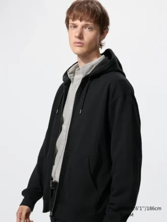 Unisex Tam Fermuarlı Kapüşonlu Sweatshirt