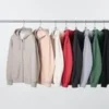 Unisex Tam Fermuarlı Kapüşonlu Sweatshirt