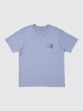 Unisex Ukiyo-E Mavi UT Grafik Tişört