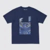 Unisex Ukiyo-E Mavi UT Grafik Tişört