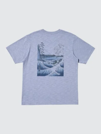 Unisex Ukiyo-E Mavi UT Grafik Tişört
