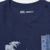 Unisex Ukiyo-E Mavi UT Grafik Tişört