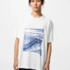 Unisex Ukiyo-E Mavi UT Grafik Tişört