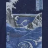 Unisex Ukiyo-E Mavi UT Grafik Tişört