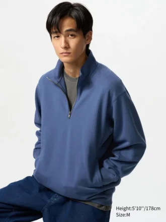 Unisex Yarım Fermuarlı Sweatshirt