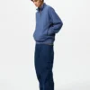 Unisex Yarım Fermuarlı Sweatshirt