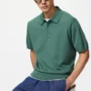 Unisex Yıkanabilir Örme Polo Kazak | Kısa Kollar