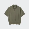 Unisex Yıkanabilir Örme Polo Kazak | Kısa Kollar